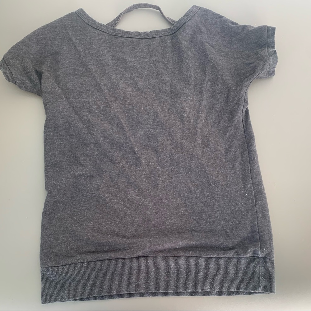 Lux Charcoal Gray Short Sleeve Sweatshirt